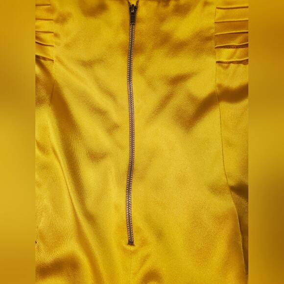 Catherine Malandrino 100% Silk Golden Liquid Maxi Dress Sz 4 - Picture 7 of 15